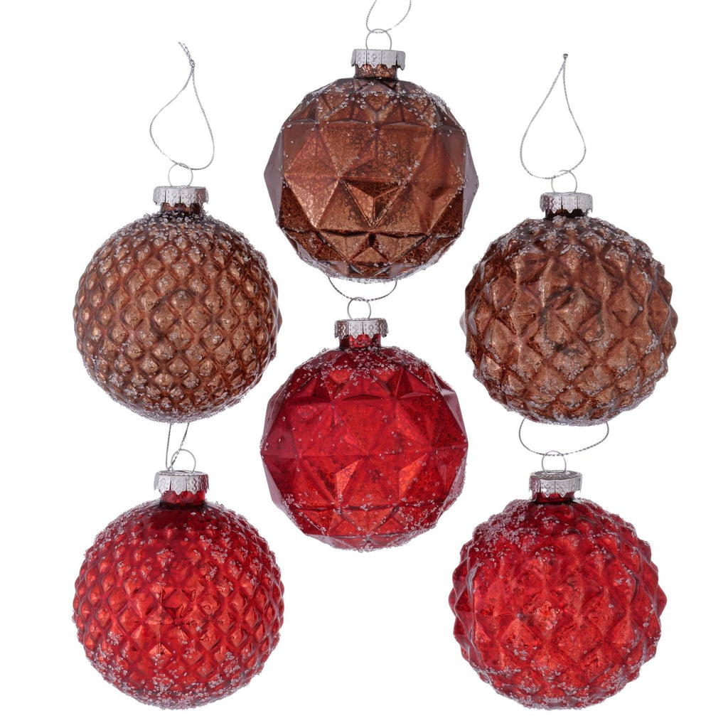 Boule de Noël Rustico, Lot de 6