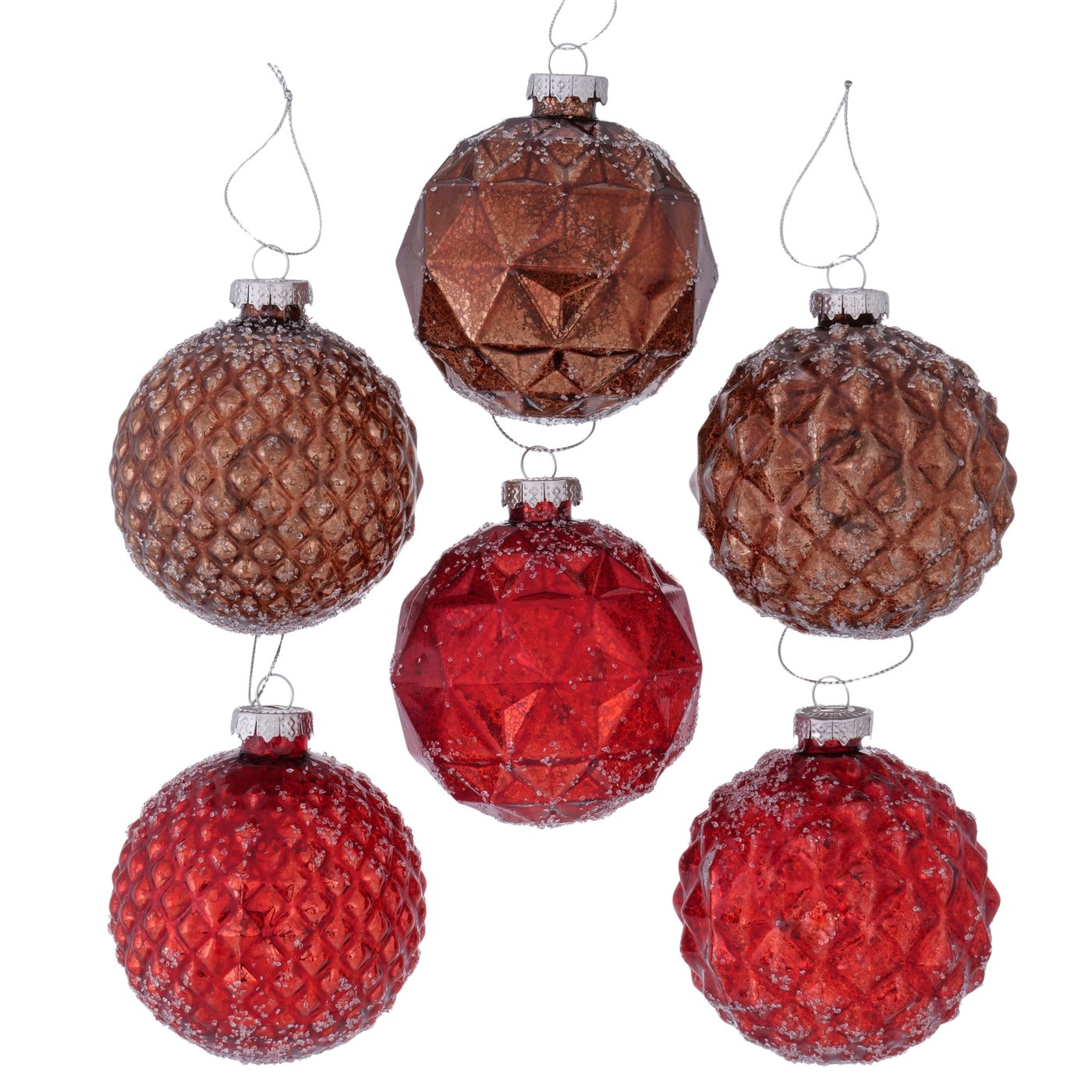 Boule de Noël Rustico, Lot de 6